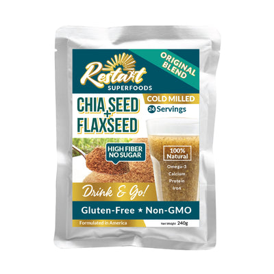 RESTART/240g/Cold Milled Chia Seed & Flaxseed ORIGINAL BLEND [BUNDLE x 2 Packs 48 Servings]