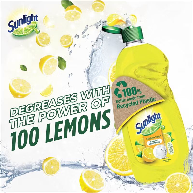 Sunlight Dishwash Liquid 800ML — Concentrated Dishwashing Liquid for Home Use