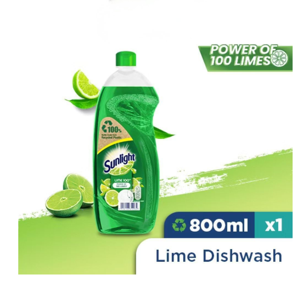 Sunlight Dishwash Liquid 800ML — Concentrated Dishwashing Liquid for Home Use
