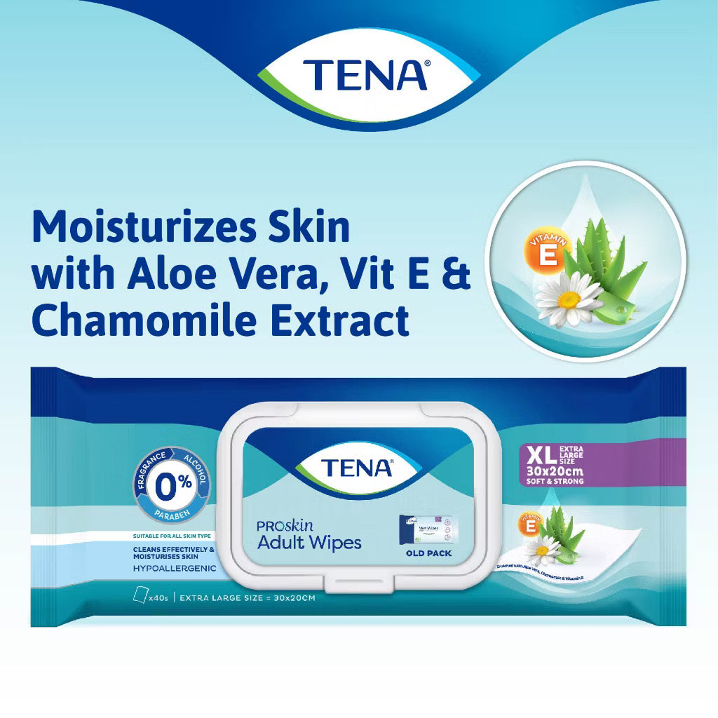 TENA Adult Wet Wipes 40s