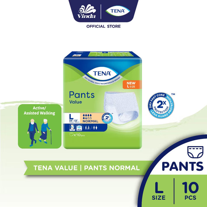TENA Value Adult Diaper (Pants) for Reliable Comfort and Incontinence Protection - M10/L10/XL8