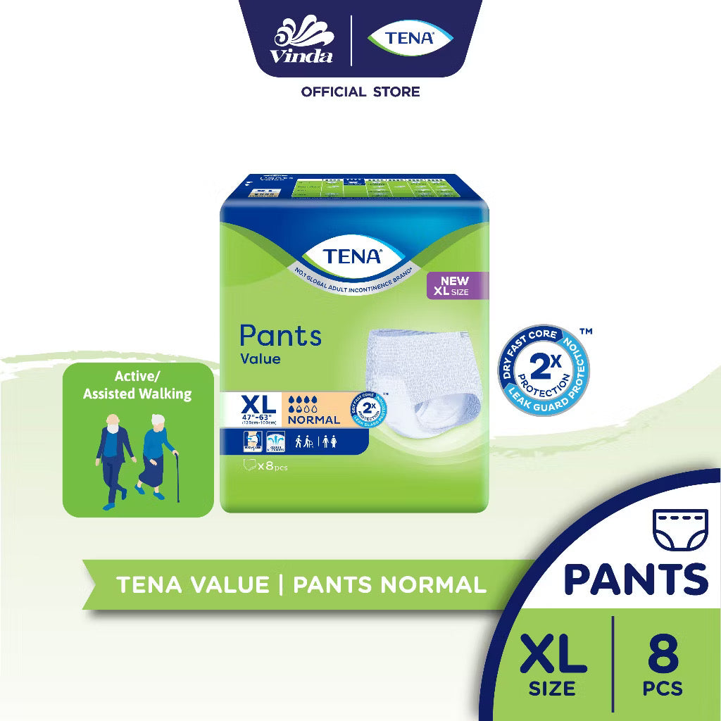 TENA Value Adult Diaper (Pants) for Reliable Comfort and Incontinence Protection - M10/L10/XL8