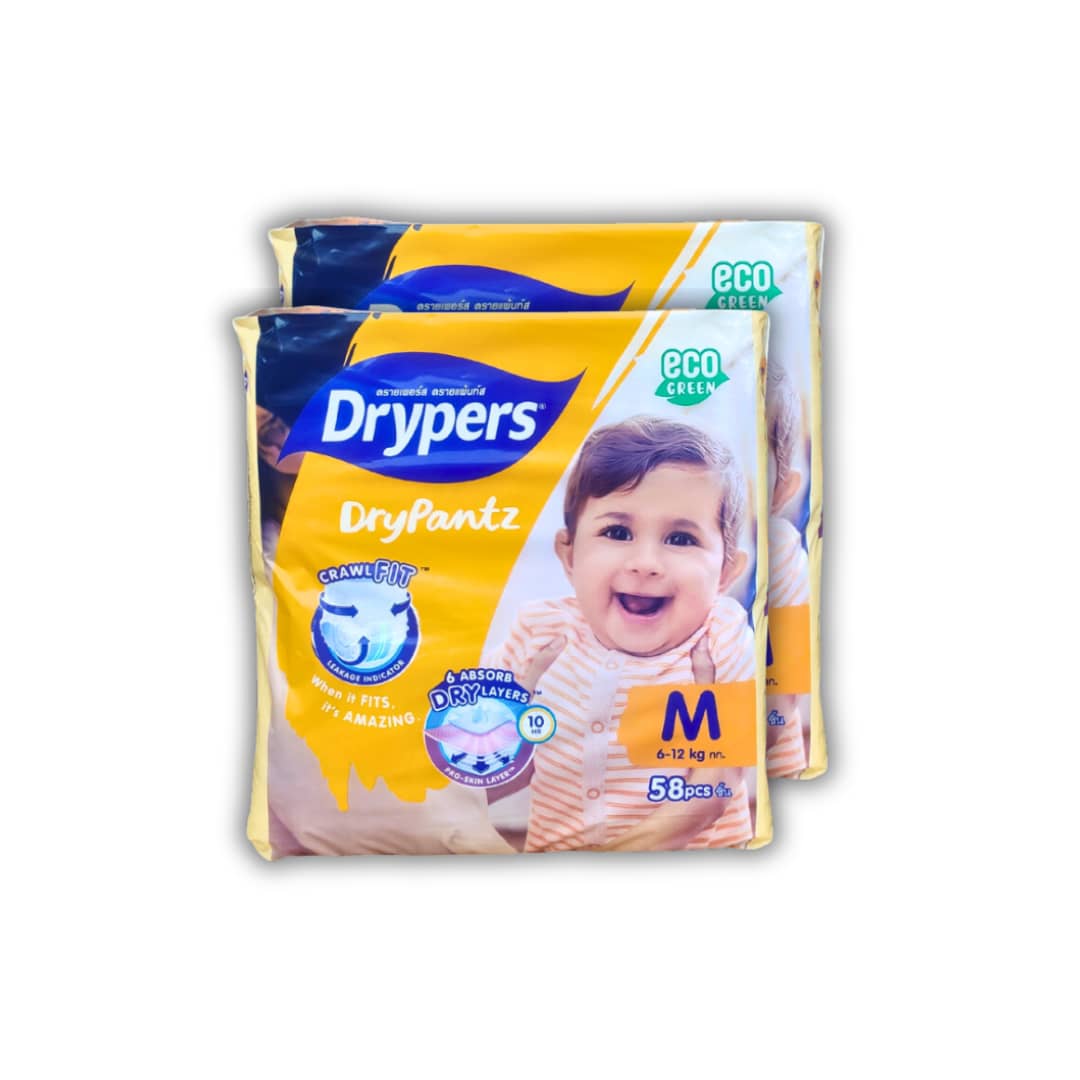 Drypers Drypantz Mega M  2x 58s Twin Pack Bundle [116 Pieces]