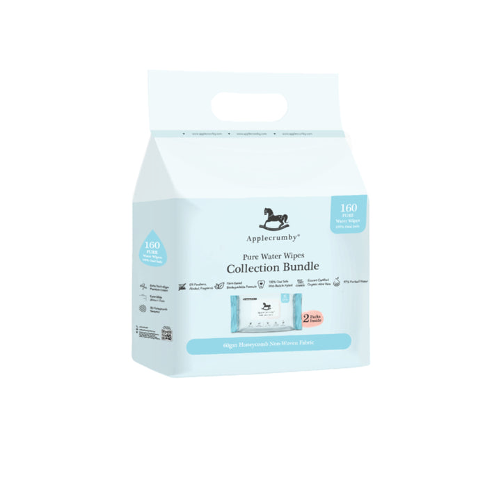 Applecrumby Pure Water Wipes 80Sx2 Twin Pack - Baby & Kid