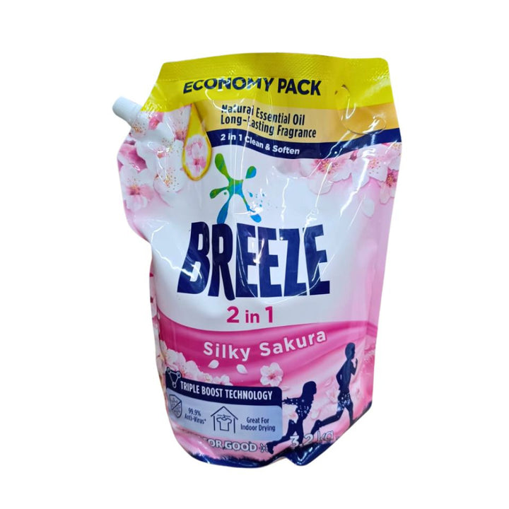 Breeze Liquid 2IN1 Silky Sakura Big Refill 3.2kg - Laundry