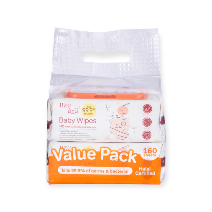 BzuBzu Antibacterial Baby Wipes 80 Wipes Value Pack - Baby