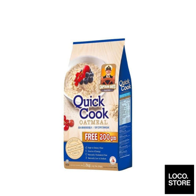 Captain Oats Quick Cooking 1.1kg + 200g (Foil Pack) - Oats &
