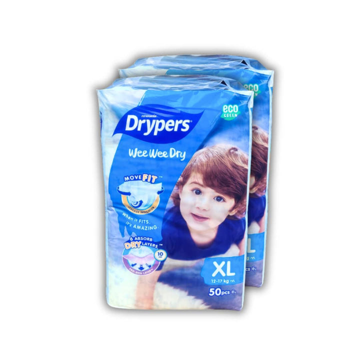 Drypers Wee Wee Dry Mega XL 2x50s Twin Pack Bundle [100