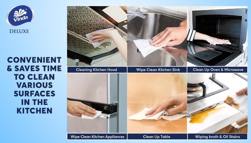 VINDA Deluxe Kitchen Wipes 40s