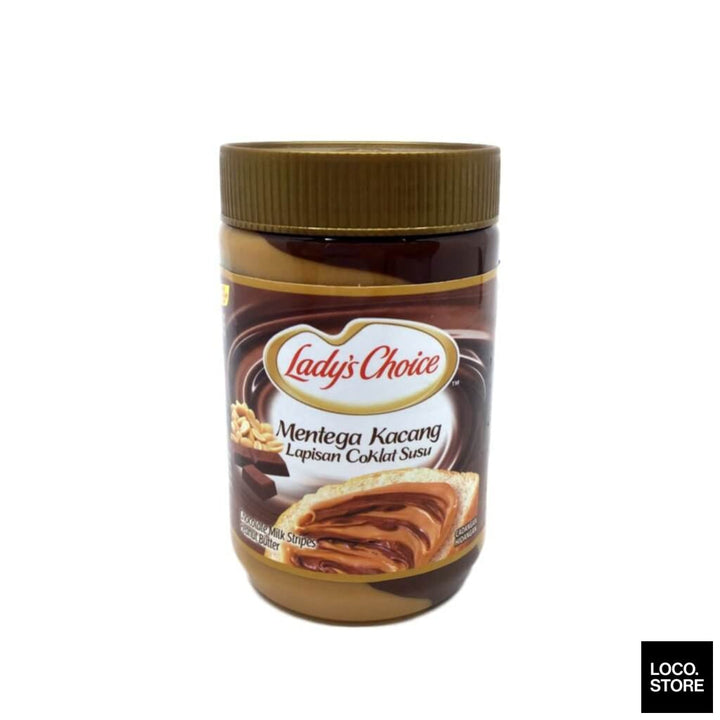 Ladys Choice Peanut Butter Chocolate Stripe 530g - Spreads &