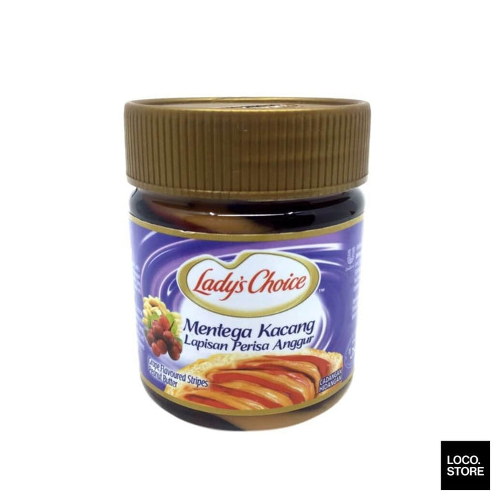 Ladys Choice Peanut Butter Grape Stripe 350g - Spreads & 