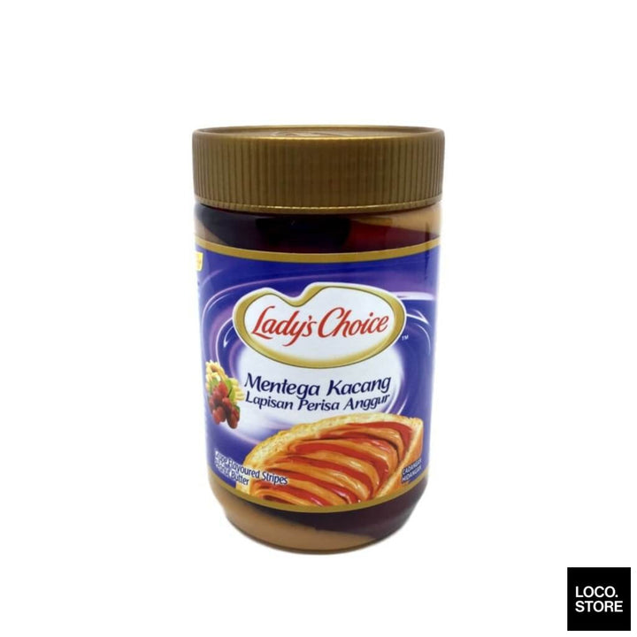 Ladys Choice Peanut Butter Grape Stripe 530g - Spreads & 