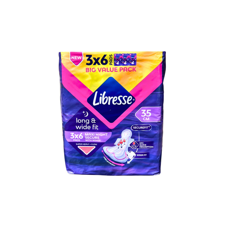 Libresse WBNightW 35cm (3X6) Big Value Pack - Wellness