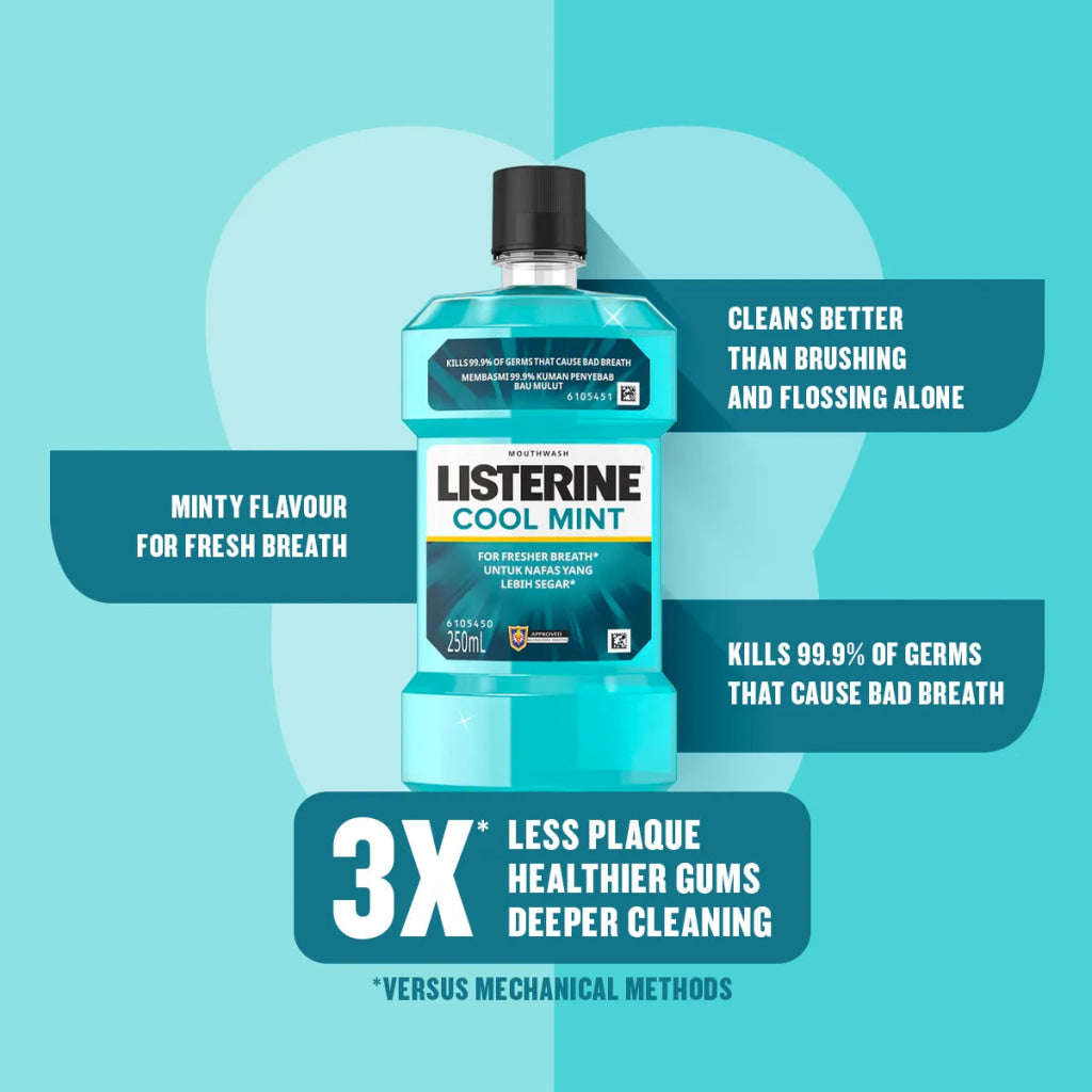 Listerine Cool Mint 750ml Twin Pack - Oral Care - Mouthwash