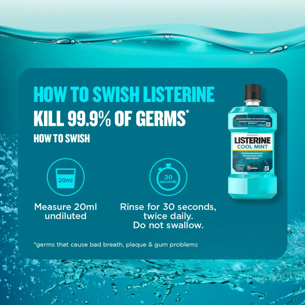 Listerine Cool Mint 750ml Twin Pack - Oral Care - Mouthwash