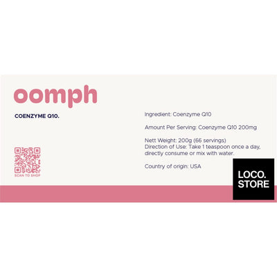 OOMPH Coenzyme Q10 (CoQ10) 200g - Nutrition Drinks & Shakes