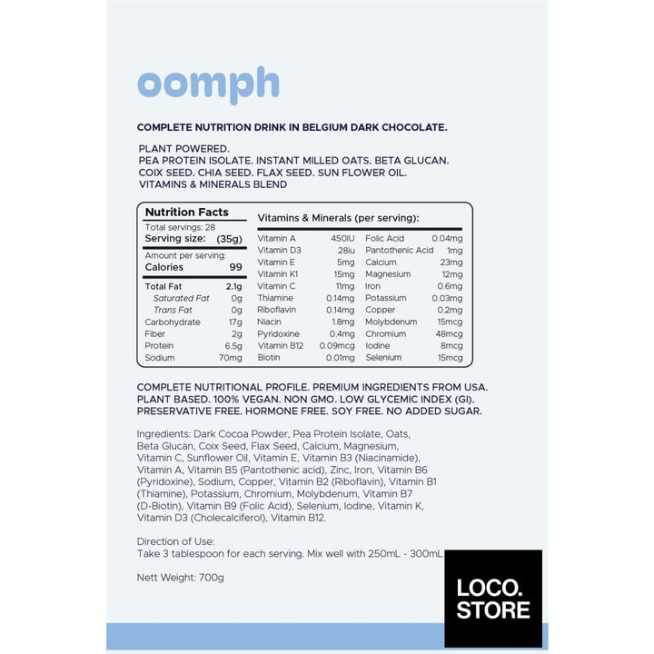 OOMPH Complete Nutrition Drink in Belgium Dark Chocolate