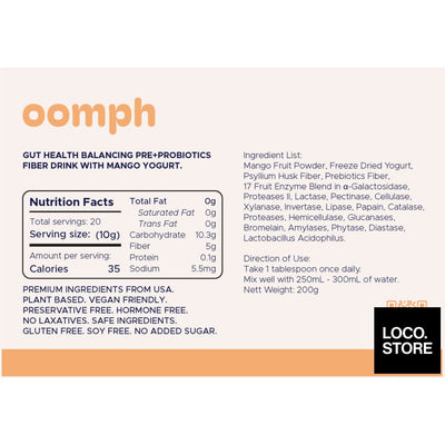 OOMPH Gut Health Balancing Pre & Probiotics Fiber Drink 200g