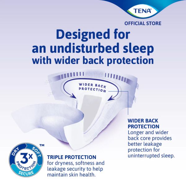 TENA Proskin Night Secure Incontinence Pads for Overnight Protection and Comfort - M9/L8