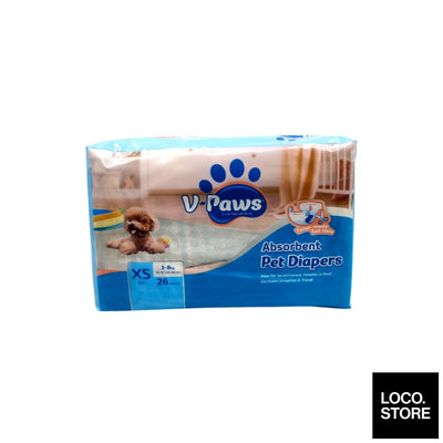 V-Paws Absorbent Pet Diapers XS26 - Pet Diapers