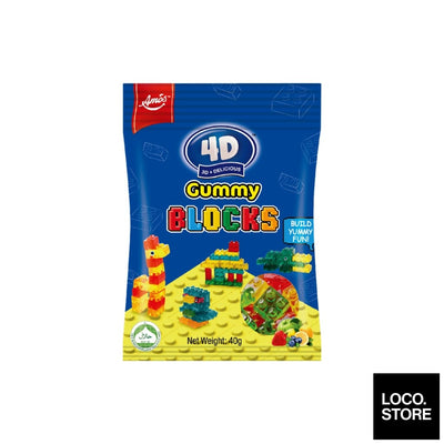 4D Gummy Blocks 40g - Biscuits Chocs & Sweets