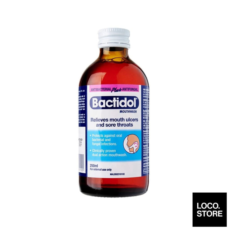 Bactidol Antiseptic Liquid Mouthwash 250ml - Health & 