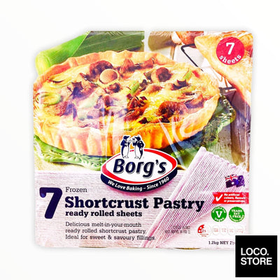Borg’s Shortcrust Pastry Sheets (7 sheets/ 1.2kg) - Frozen 