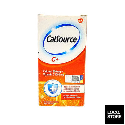Calsource Effervescent Tablets Calcium 260Mg + Vitamin C 