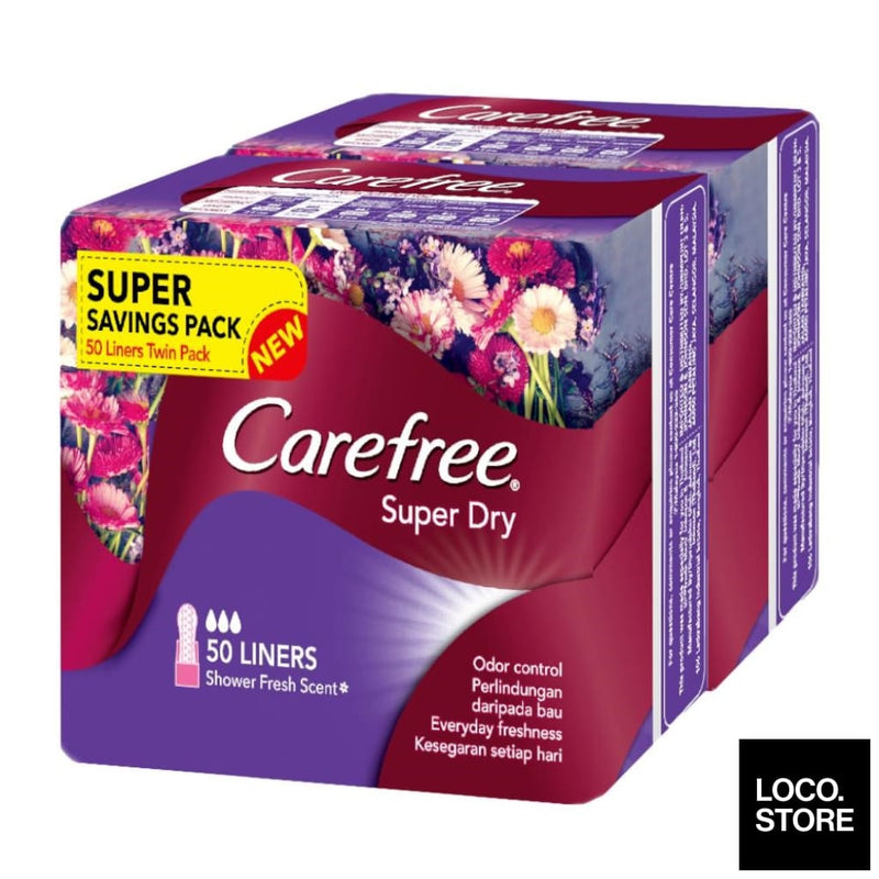 Carefree Super Dry Scented 50S X 2 Value Pack - Health & 