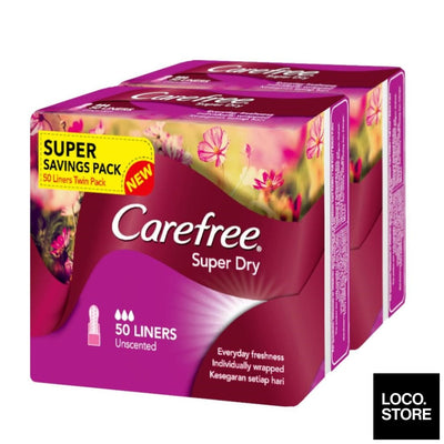 Carefree Super Dry Unscented 50S X 2 Value Pack - Health & 