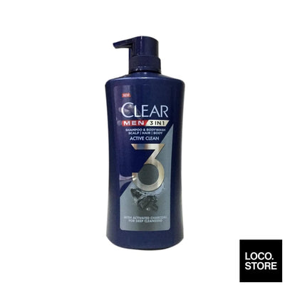Clear Men 3 In 1 Anti Dandruff Shampoo Active Clean 618ml -