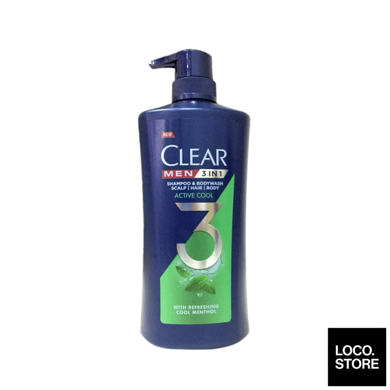 Clear Men 3 In 1 Anti Dandruff Shampoo Active Cool 618ml -