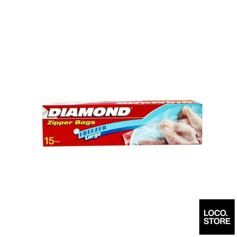 Diamond Zipper Freeze Bag 15 bags (L) - Household
