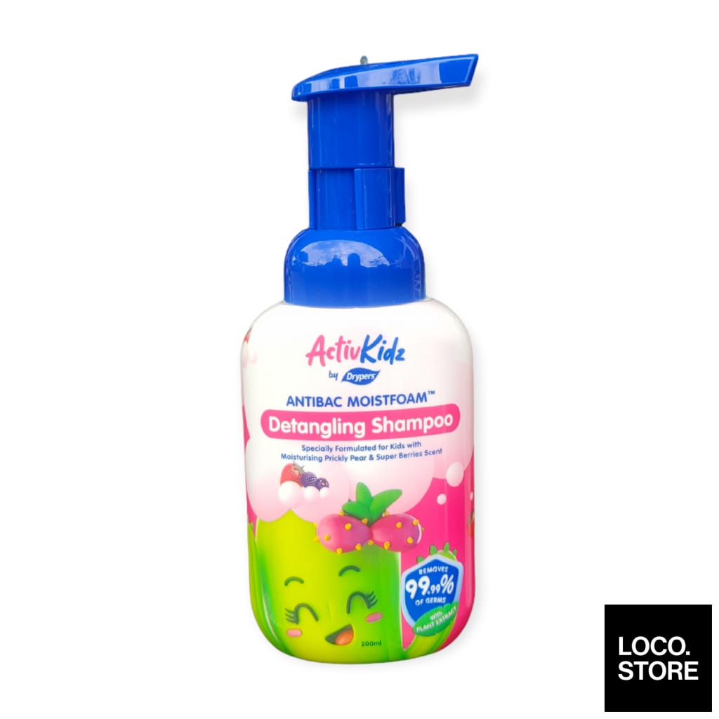 Drypers ActivKidz Antibac Moistfoam Detangling Shampoo 200ml