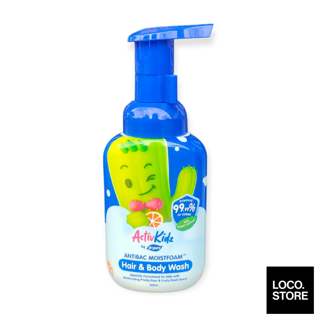 Drypers ActivKidz Antibac Moistfoam Hair and Body Wash