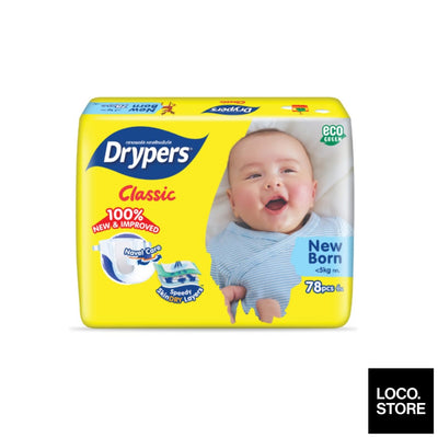 Drypers Classic Newborn Mega NB 78s - Baby & Kid - Diapers