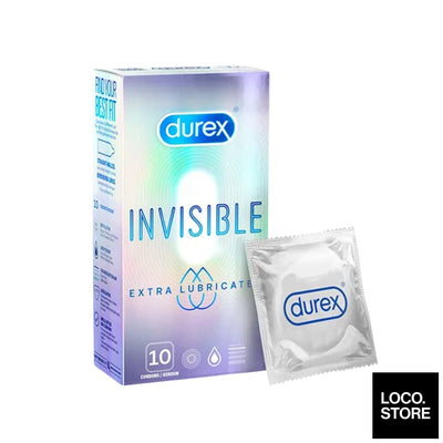 Durex Condoms Invisible Extra Lubricated 10s - Health & 