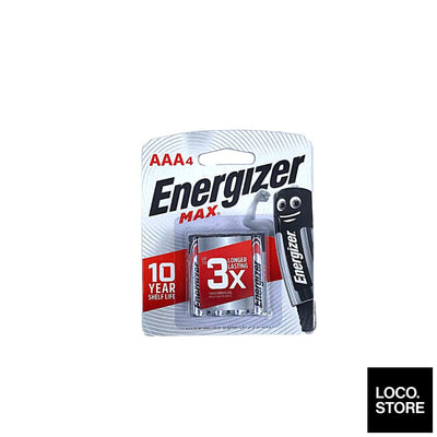 Energizer Max Alkaline Battery AAA BP4 - Household