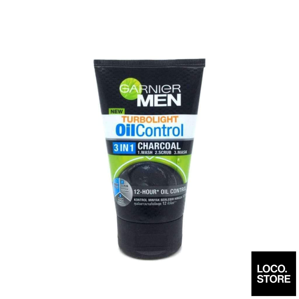 Garnier Men Turbo Light Oil Control Charcoal Foam + Scrub + 