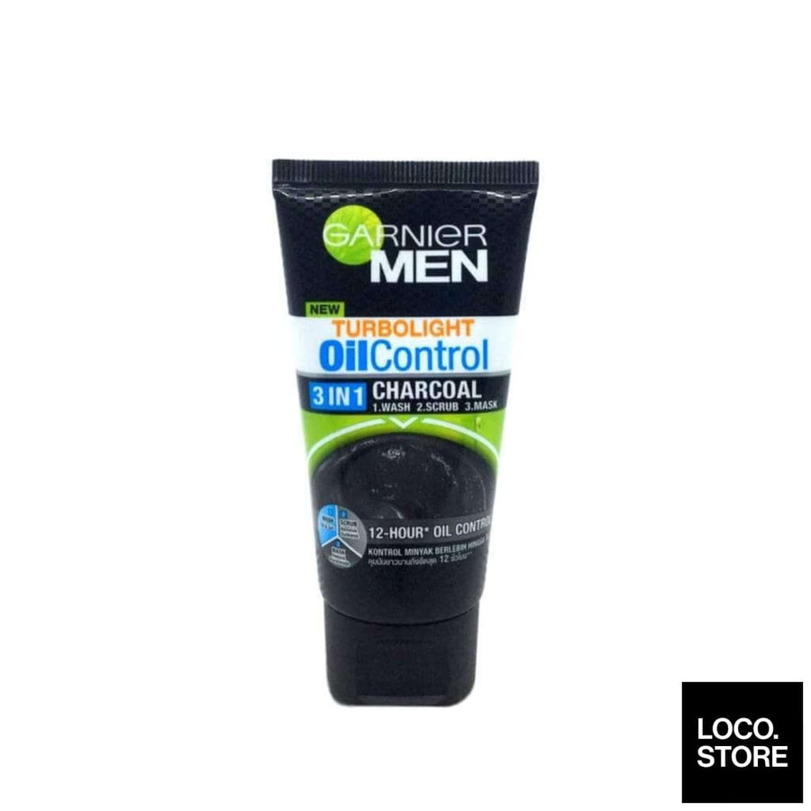 Garnier Men Turbo Light Oil Control Charcoal Foam + Scrub + 