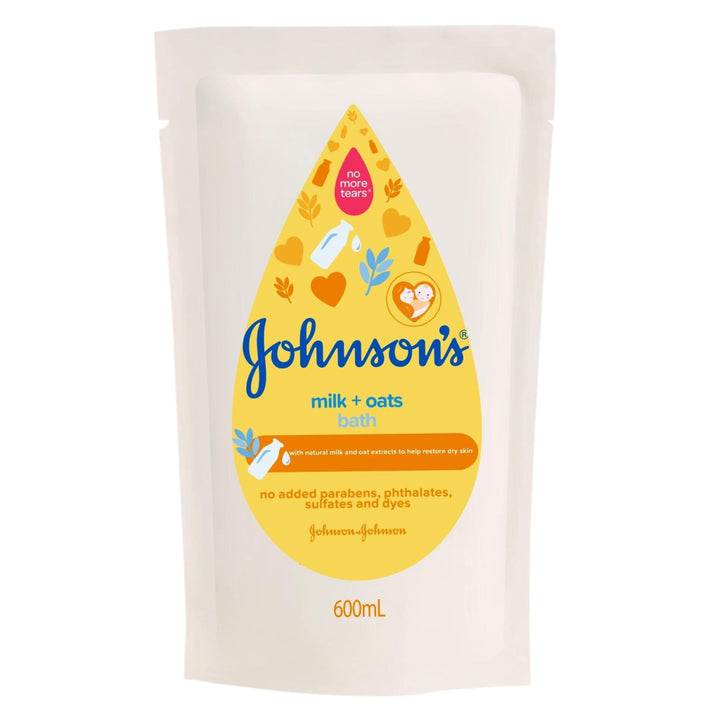 Johnsons Baby Bath Milk + Oat 600ml Refill - Baby & Child