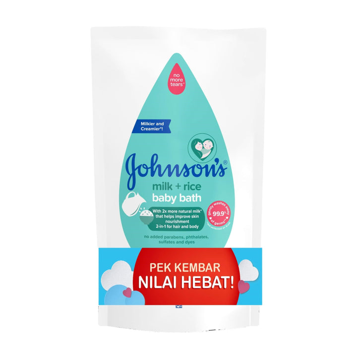 Johnsons Baby Bath Milk + Rice 600ml Twin Pack - Baby & 