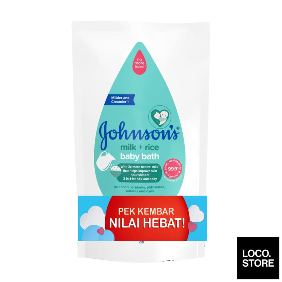 Johnsons Baby Bath Milk + Rice 600ml Twin Pack - Baby & 