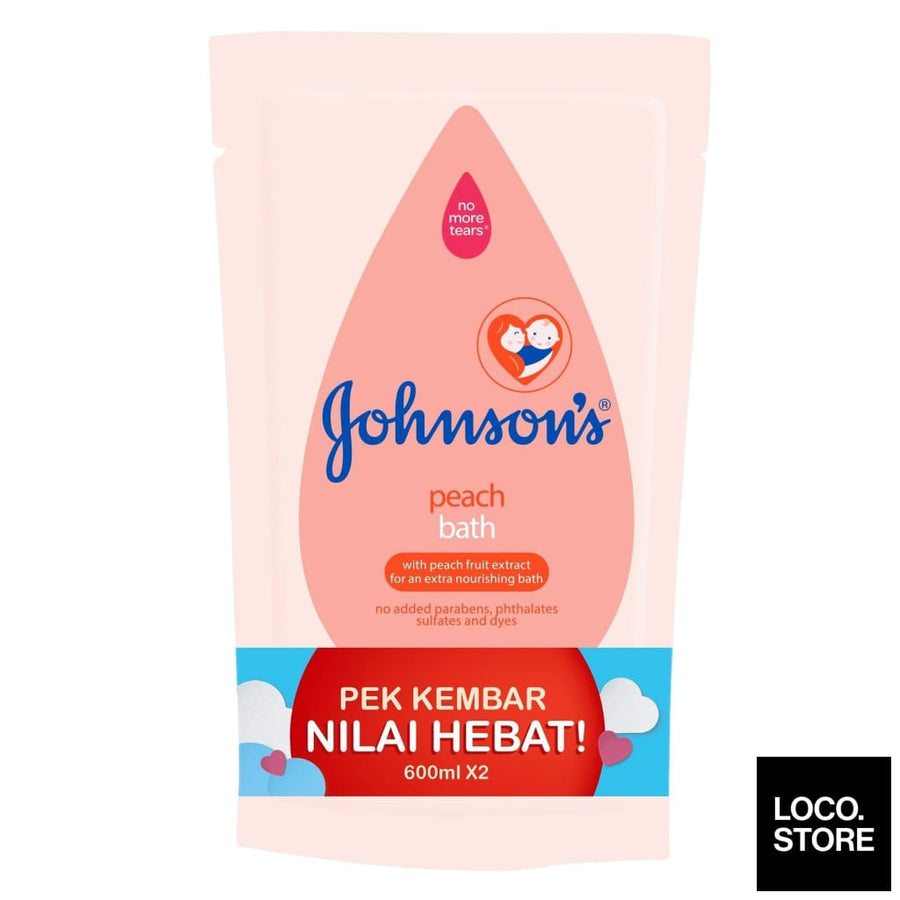 Johnsons Baby Peach Bath 600ml Twin Pack - Baby & Child