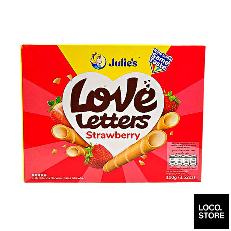 Julies Love Letters Strawberry 100g - Biscuits Chocs & 