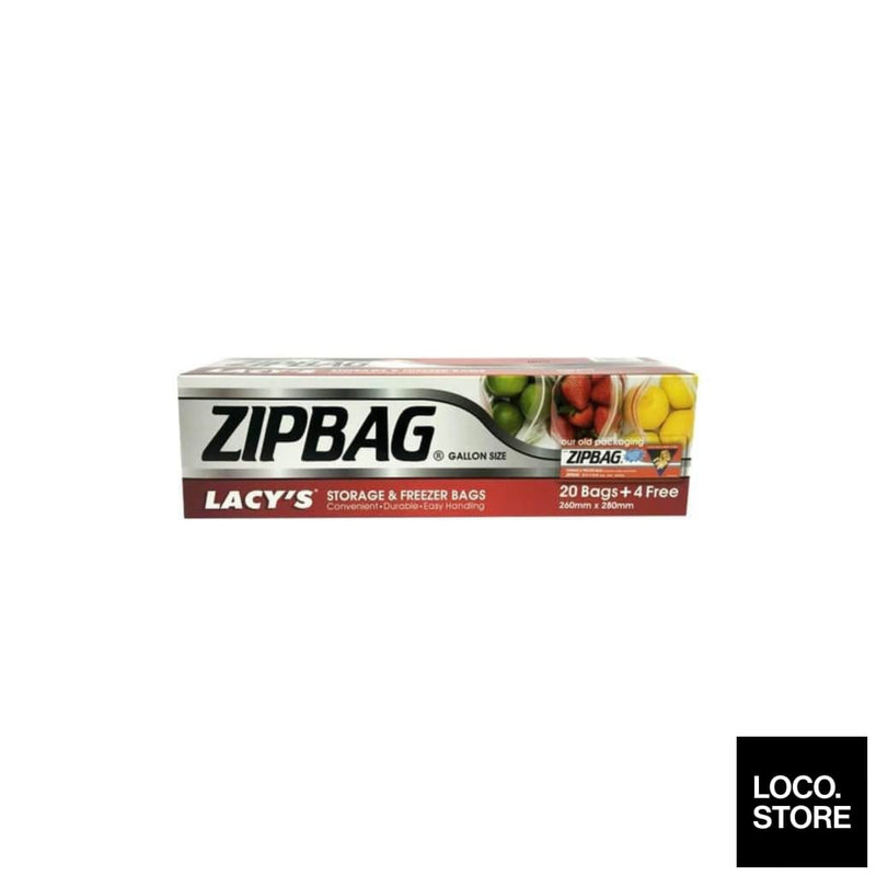 Lacy’s Zipbag (L) Gallon 20 bags + 4 free - Household