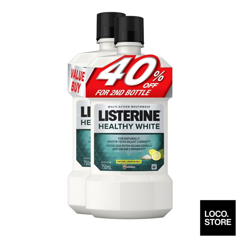 Listerine Healthy White 750ml Twin Pack - Health & Wellness