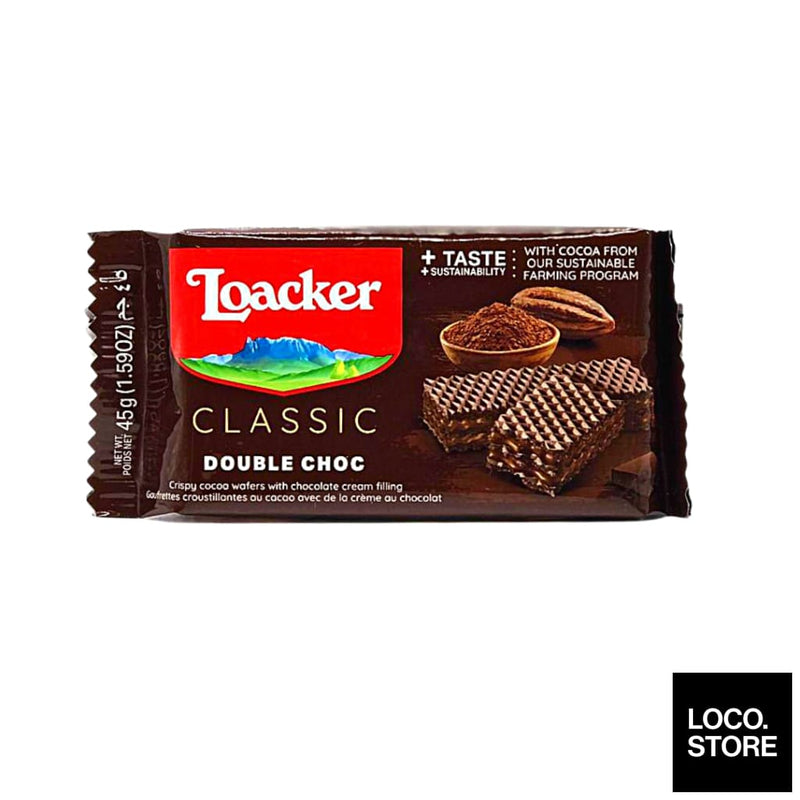 Loacker Crispy Wafer - Classic Double Chocolate 45G - 