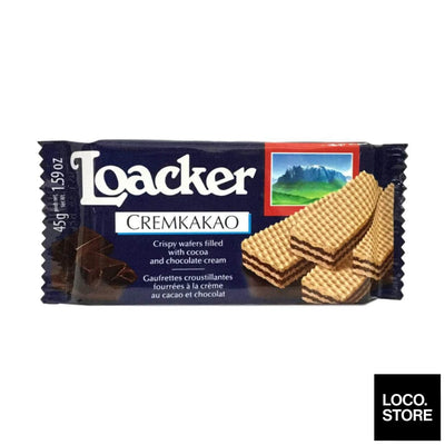 Loacker Crispy Wafer Cremkakao 45G - Biscuits Chocs & Sweets