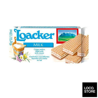 Loacker Crispy Wafer Milk 45G - Biscuits Chocs & Sweets